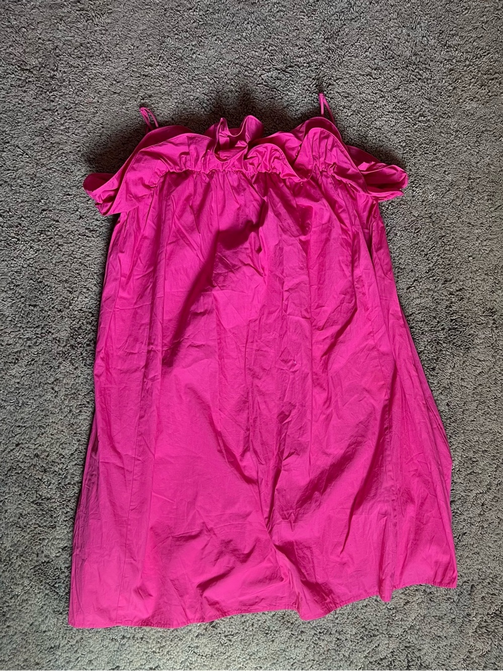 H&M Bright Hot Pink Ruffle Strap Sundress Sz M